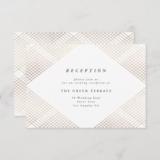 Diamond Geometric White Gold Gatsby-opnamekaart Informatiekaartje (Voorkant / Achterkant)