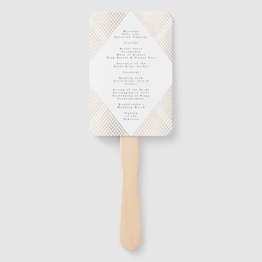 Diamond Geometric White Gold Gatsby Wedding Handwaaier (Achterkant)