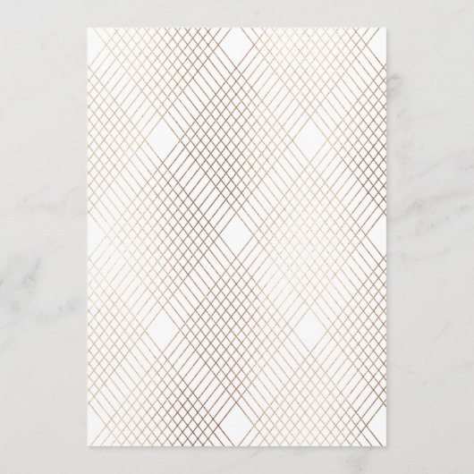 Diamond Geometric White Gold Gatsby Wedding Menu (Achterkant)