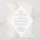 Diamond Geometric White Gold Gatsby Wedding Menu (Voorkant / Achterkant)