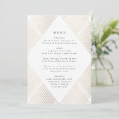 Diamond Geometric White Gold Gatsby Wedding Menu (Staand voorkant)