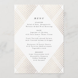 Diamond Geometric White Gold Gatsby Wedding Menu