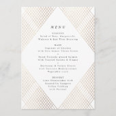 Diamond Geometric White Gold Gatsby Wedding Menu (Voorkant)