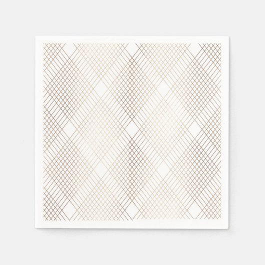 Diamond Geometric White Gold Wedding Table Napkins Servet (Voorkant)