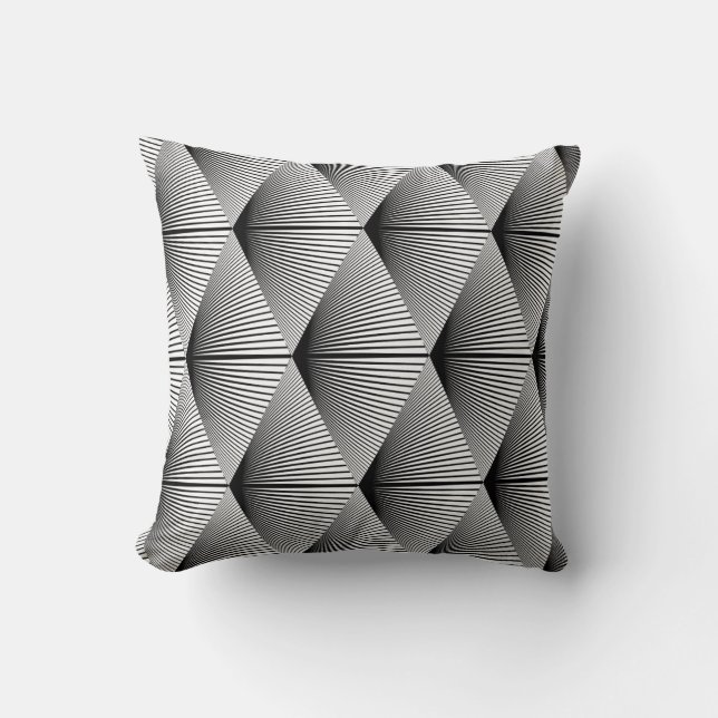 Diamond geometrisch: monochroom  ontwerp kussen (Voorkant)