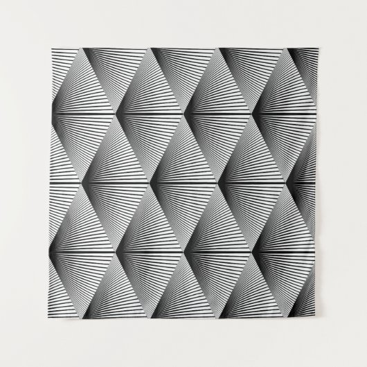 Diamond geometrisch: monochroom ontwerp wandkleed (Voorkant)