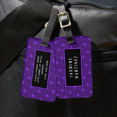 Diamond Geometry Pattern Bagagelabel (Paarse)