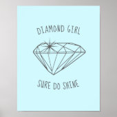 Diamond Girl Shine Aqua Poster (Voorkant)