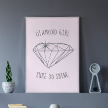 Diamond Girl Shine Blush Poster