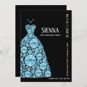 Diamond Glam Gown-jurken Kaart (Voorkant / Achterkant)