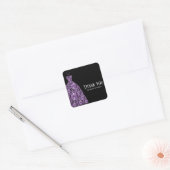 Diamond Glam Gown-jurken Vierkante Sticker (Envelop)