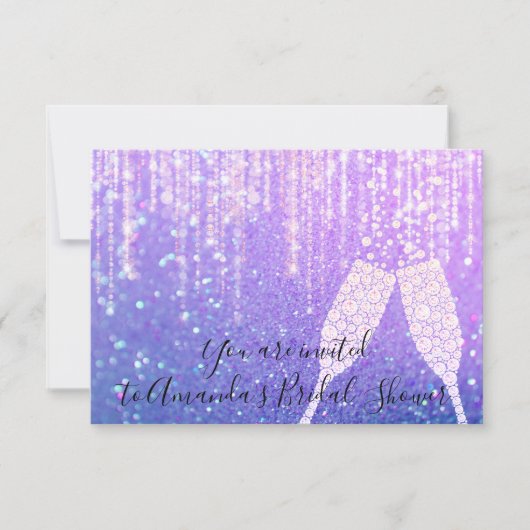 Diamond Glass Bubbles Sweet16th Bridal Wedding Kaart (Voorkant)