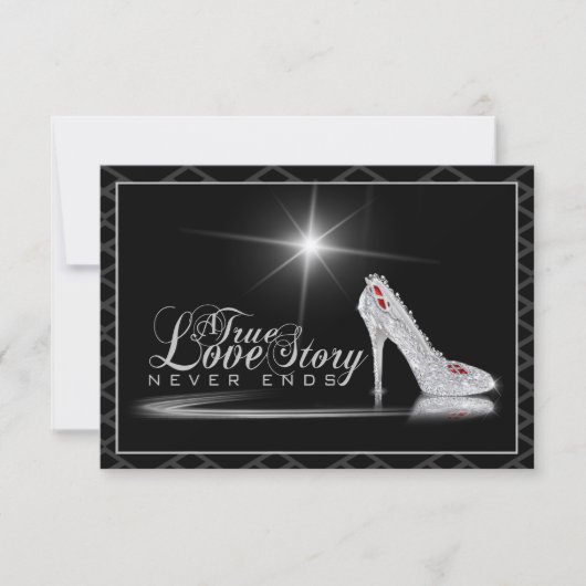 Diamond Glass Slipper Thank You Card Bedankkaart (Voorkant)