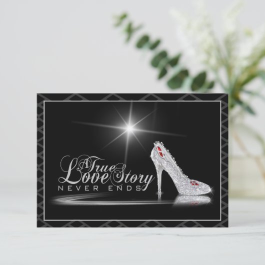 Diamond Glass Slipper Thank You Card Bedankkaart (Staand voorkant)