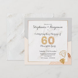 Diamond Glitter 60ste huwelijksverjaardag Elegant Kaart