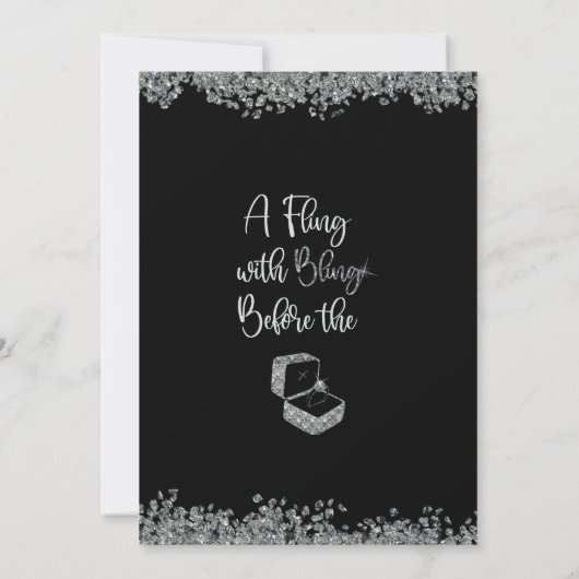 Diamond & Glitter Bachelorette Party Bling Kaart (Achterkant)