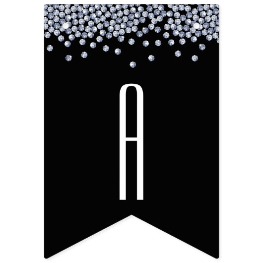 Diamond Glitter Bling Gepersonaliseerde bruiloft Vlaggetjes (Tweede vlag)