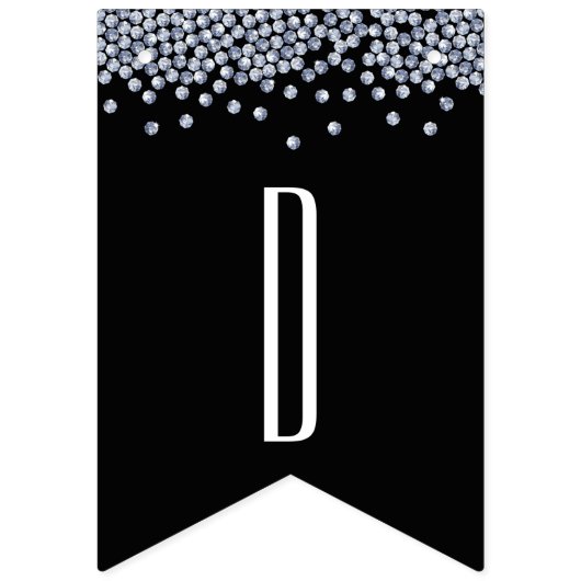 Diamond Glitter Bling Gepersonaliseerde bruiloft Vlaggetjes (Derde vlag)