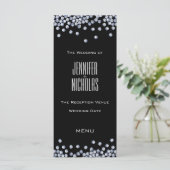 Diamond Glitter Bruiloft Receptie Menu (Staand voorkant)