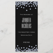 Diamond Glitter Bruiloft Receptie Menu (Voorkant)