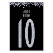 Diamond Glitter Bruiloft Receptie Tafel Nummer Tie Kaart (Voorkant)