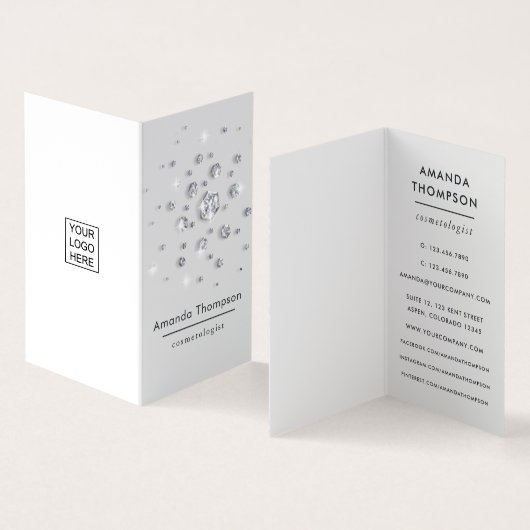 Diamond Glitter Businesskaart Visitekaartje (Binnen en buitenkant)