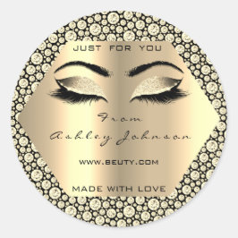 Diamond Glitter Champagne Goud gemaakt met liefde Ronde Sticker