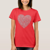 Diamond Glitter Glam Red Heart Valentijnsdag T-shirt (Voorkant)