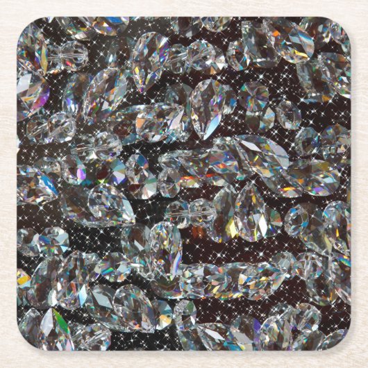 Diamond Glitter Sparkle Elegant Kartonnen Onderzetters (Voorkant)