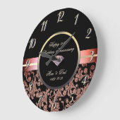 Diamond Glitter Swirls 50th Wedding Jubileum Grote Klok (Hoek)