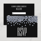 Diamond Glitter Typografie Bruiloft RSVP Kaartje (Voorkant / Achterkant)