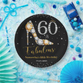 Diamond Glitter Vijftig en fantastische 60ste verj Papieren Bordje (Feest)