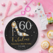 Diamond Glitter Vijftig en fantastische 60ste verj Papieren Bordje (Feest)