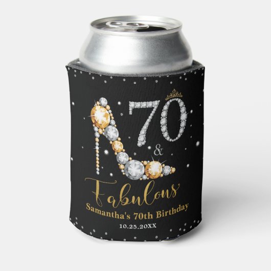 Diamond Glitter Vijftig en fantastische 70e verjaa Blikjeskoeler (Blikje Achterkant)