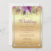 Diamond Glitter Waterverf Bloemen Bruiloft Kaart (Voorkant)