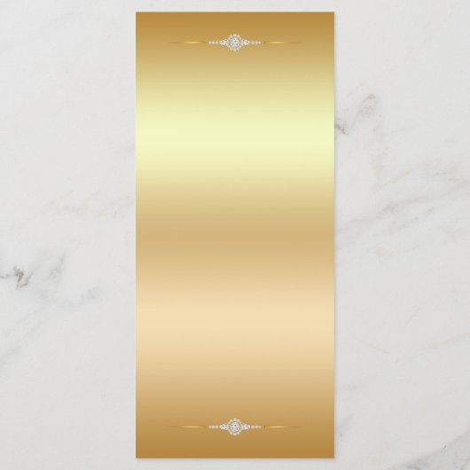 Diamond Glitter Waterverf Flowers Gold Menu (Achterkant)