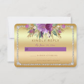 Diamond Glitter Waterverf Flowers Gold RSVP (Achterkant)