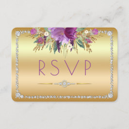 Diamond Glitter Waterverf Flowers Gold RSVP Kaartje