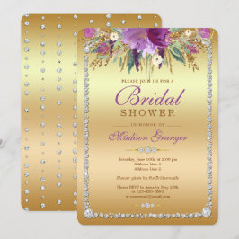 Diamond Glitter Waterverf Flowers Vrijgezellenfees Kaart
