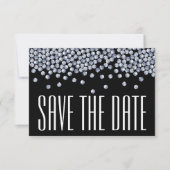 Diamond Glitter Wedding Save the Date Announoundin Kaart (Voorkant)