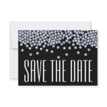 Diamond Glitter Wedding Save the Date Announoundin