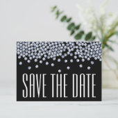 Diamond Glitter Wedding Save the Date Announoundin Kaart (Staand voorkant)