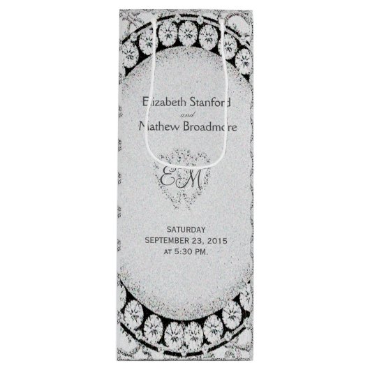 Diamond Glitter | Wijntas voor weddenschappen Wijn Cadeautas (Voorkant)