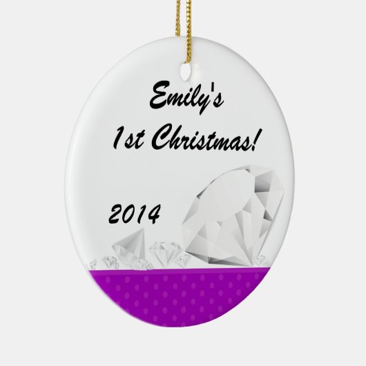 Diamond Glitz Glam Glam Persoonlijke naam Ornament (Rechts)