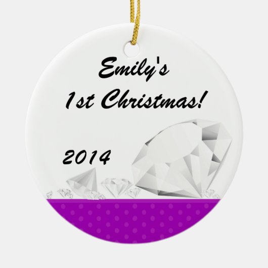 Diamond Glitz Glam Glam Persoonlijke naam Ornament (Voorkant)