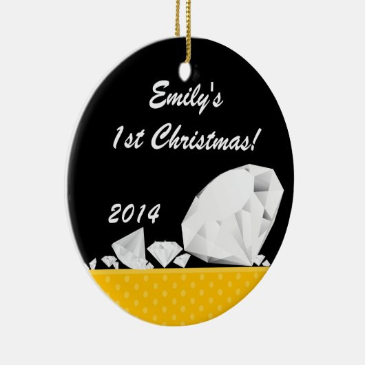 Diamond Glitz Glam Glam Persoonlijke naam Ornament (Rechts)