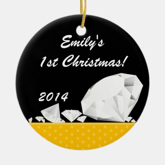 Diamond Glitz Glam Glam Persoonlijke naam Ornament (Voorkant)