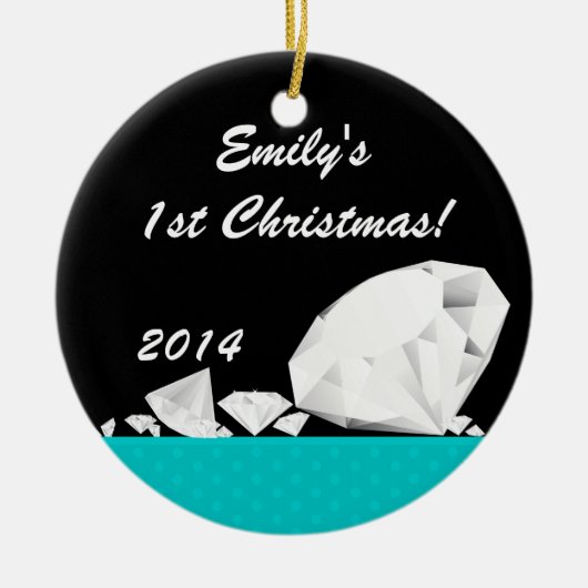 Diamond Glitz Glam Glam Persoonlijke naam Ornament (Voorkant)