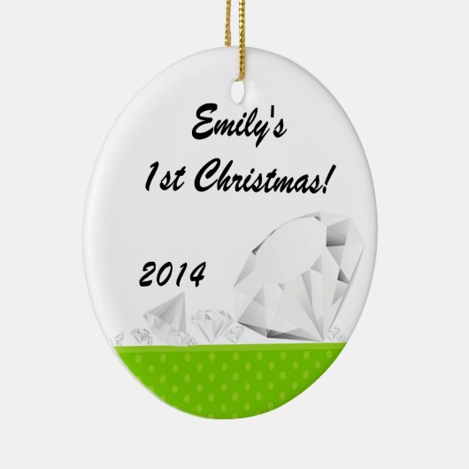 Diamond Glitz Glam Glam Persoonlijke naam Ornament (Rechts)