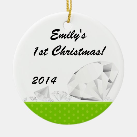 Diamond Glitz Glam Glam Persoonlijke naam Ornament (Voorkant)